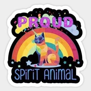 PRIDE Month Proud Spirit Animal Caticorn Sticker